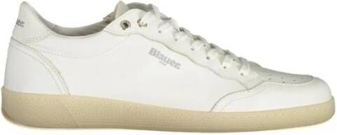 Blauer Witte lage sneakers voor mannen