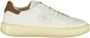 Blauer Witte Leren Sportsneaker met Bruine Accenten - Thumbnail 1