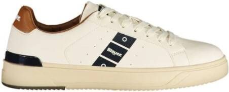 Blauer Witte Polyester Sneakers voor Mannen