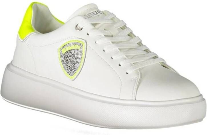 Blauer Witte Polyester Sportschoenen met Logo