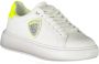 Blauer Sportieve witte vetersneakers met contrastdetails White Dames - Thumbnail 3