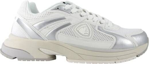 Blauer Witte Sneakers Schoon Ontwerp Casual Sportieve Stijl White Heren