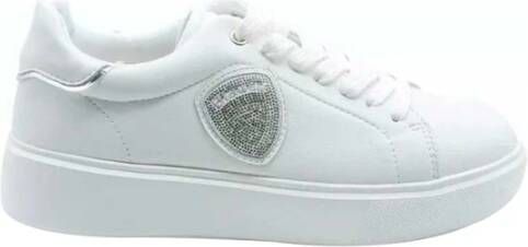 Blauer Witte Polyester Sneaker met Sportieve Details White Dames - Foto 6