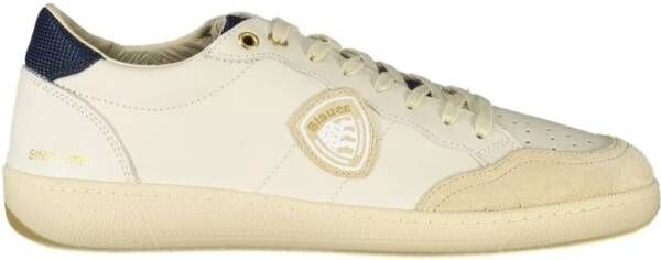 Blauer Witte Sportsneaker met Blauwe Details
