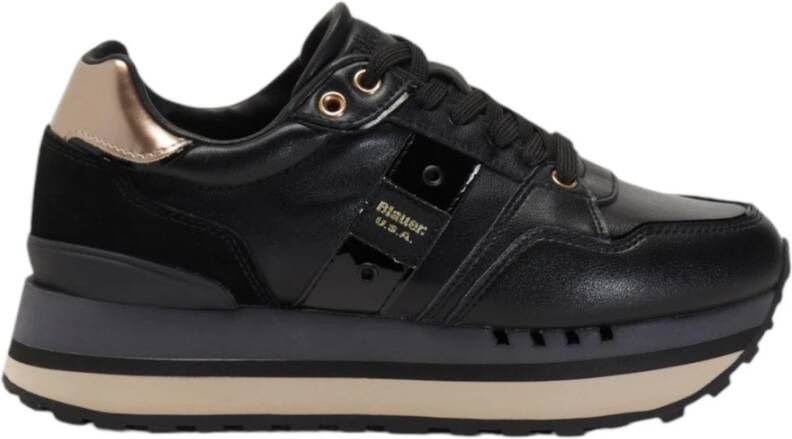Blauer Zwarte Sneakers voor Vrouwen Black Dames