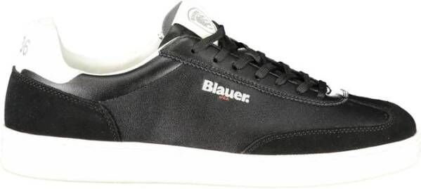 Blauer Zwarte leren heren sneaker