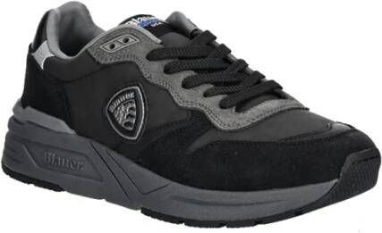 Blauer Zwarte Sneakers Trendy Urban Stijl Black Heren