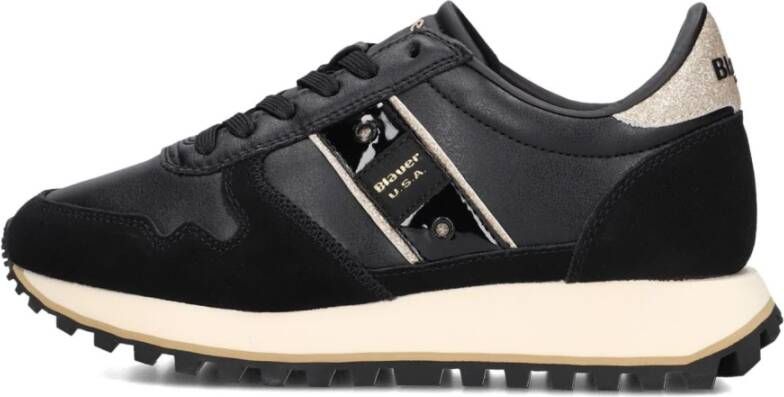 Blauer Zwarte Suède Dames Sneakers Millen03
