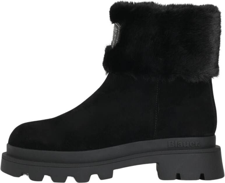 Blauer Zwarte Suède Winterlaarzen Vrouwen