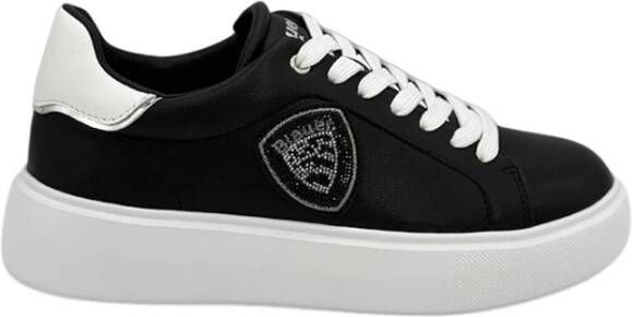 Blauer Zwarte Venus Sneakers met Strass Logo Black Dames