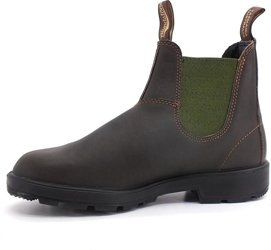 Blundstone Stiefel Boots #519 Stout Brown Leather with Olive Elastic (500 Series)-12UK - Foto 4