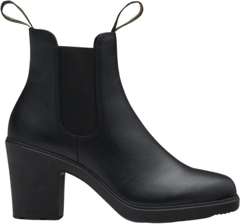 Blundstone Boots Black Water-Repellent Leather Ankle Boots With Log in zwart