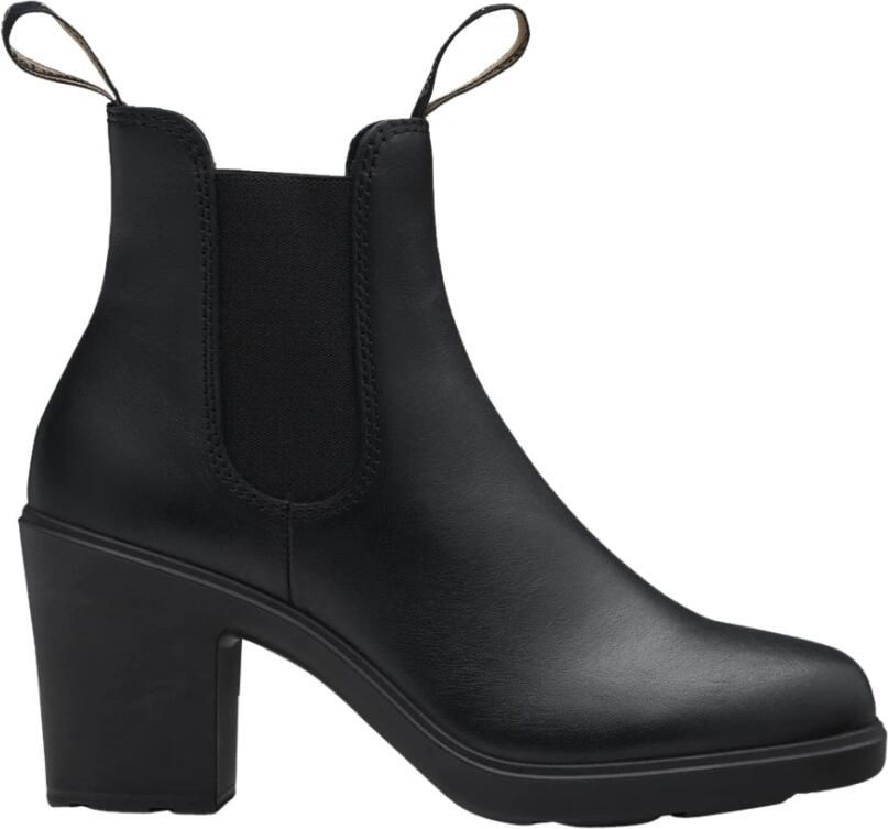Blundstone Boots Black Water-Repellent Leather Ankle Boots With Log in zwart