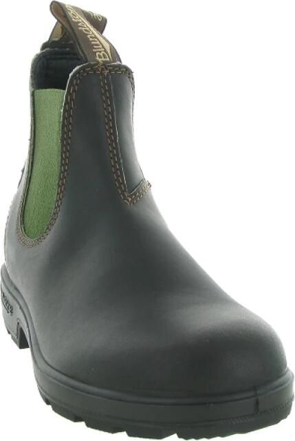Blundstone Stiefel Boots #519 Stout Brown Leather with Olive Elastic (500 Series)-12UK