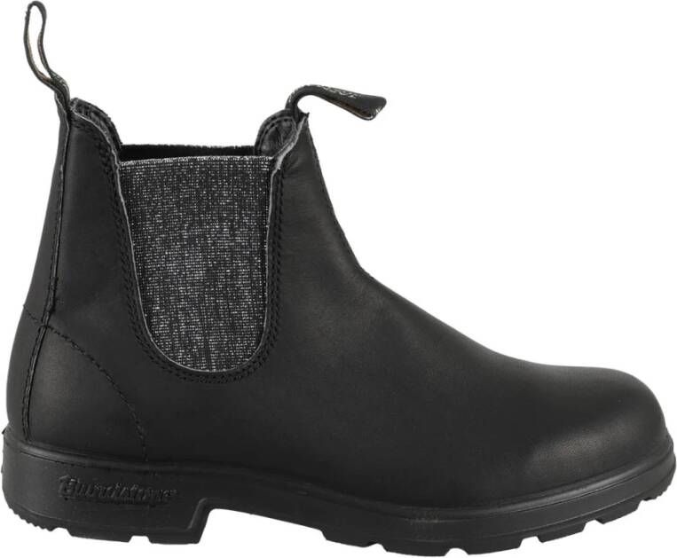Blundstone Boots Black Ankle Boots With Silver Elastic Glitter Pane in zwart