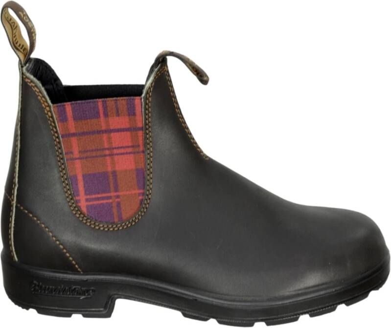 Blundstone Kleurrijke Beatle Beatles 2100 Burgundy Tartan Brown Laarzen Zwart Dames