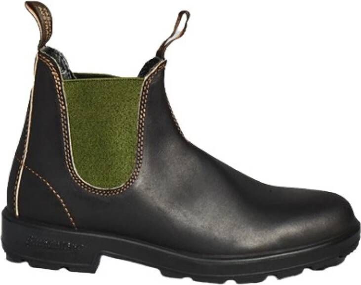 Blundstone Leren Chelsea Boots met Groene Elastische Band Brown Heren