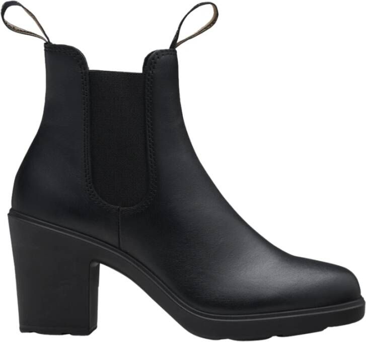 Blundstone Boots Black Water-Repellent Leather Ankle Boots With Log in zwart