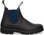 Blundstone Zwarte leren enkellaarsjes met marineblauwe elastieken aan de zijkant - Thumbnail 2