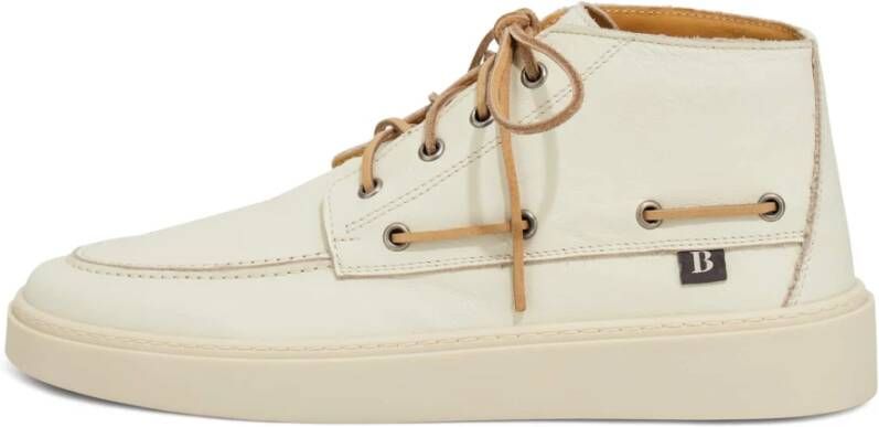 Boggi Milano Leren hoge boot Beige Heren