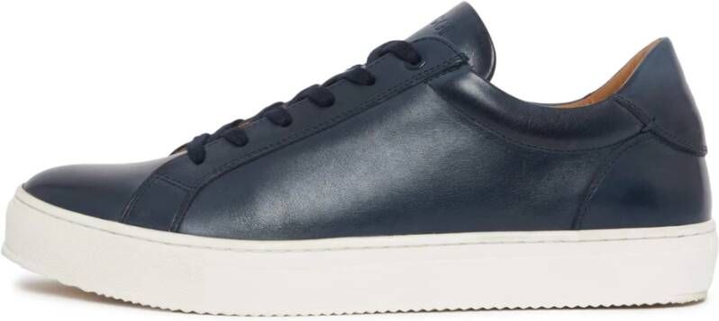 Boggi Milano Leren Sneakers Blue Heren