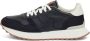 Boggi Milano Tumbled Leather Sneakers Blue Heren - Thumbnail 1