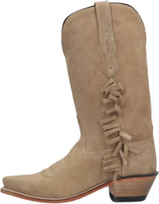 Bruin Tinten Ruffle Sand Women Cowboylaarzen Western Laarzen Dames Beige - Foto 3