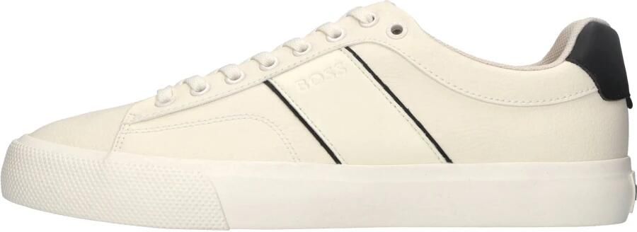BOSS Lage Sneakers Heren Aiden_tenn Leatherlook Wit