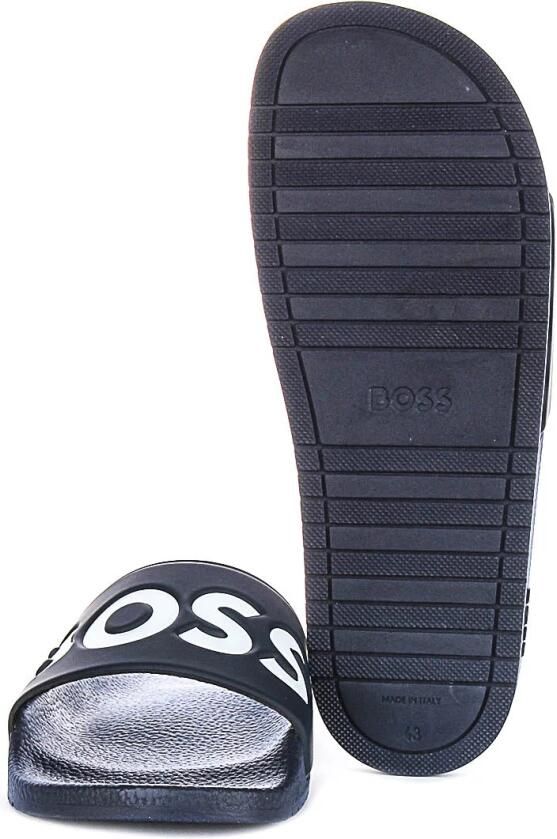 Hugo Boss heren BOSS slippers contrast logo blauw - Foto 5