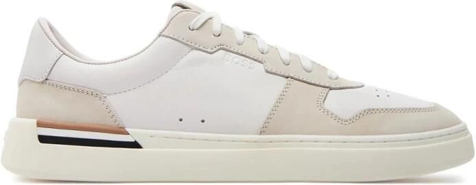 Hugo Boss Witte Leren Sneakers Trendy Design White Heren
