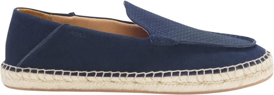 Boss Espadrilles in suède met tussenzool van jute