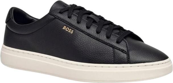 Boss Kieran Gekorste Leren Court Sneakers