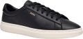Boss Kieran Gekorste Leren Court Sneakers - Zwart