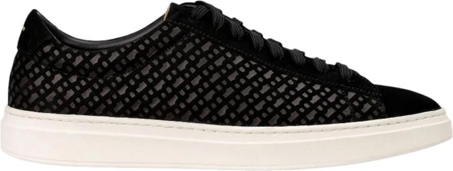 Hugo Monogram Kieran Sneakers in Zwart Suède
