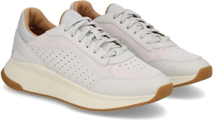 Boss Lage leren sneakers met perforaties - Foto 4