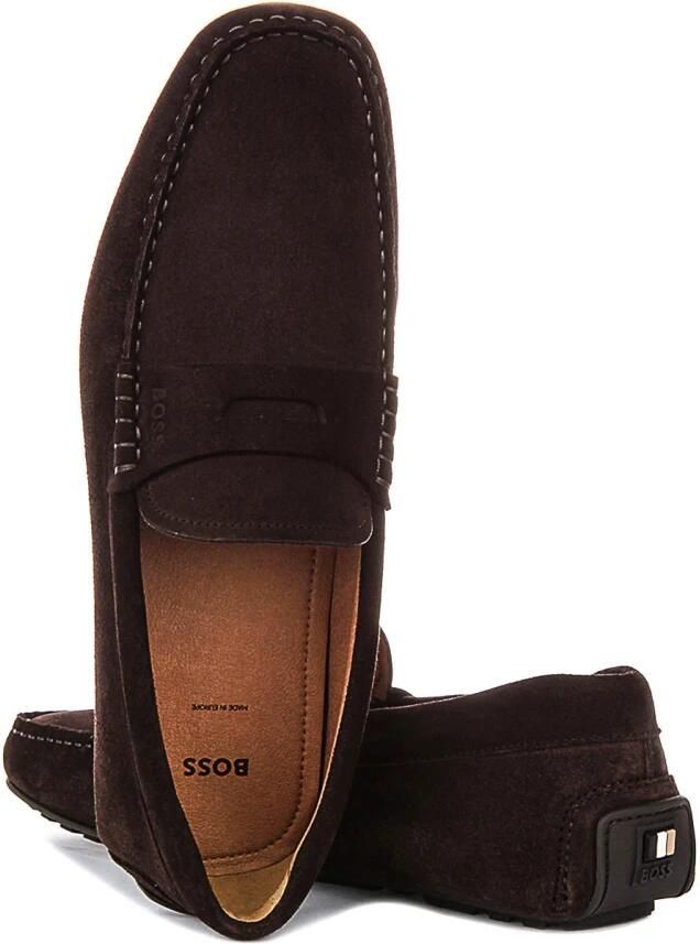 Boss Mocassins van leer met labeldetail model 'Noel' - Foto 2