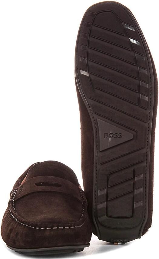 Boss Mocassins van leer met labeldetail model 'Noel' - Foto 3