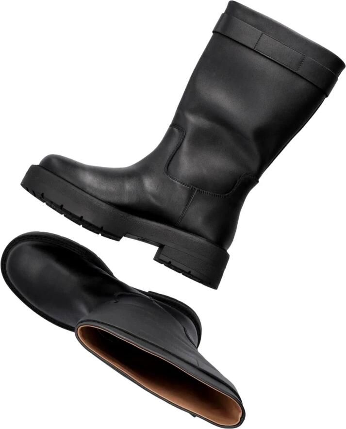Hugo Boss Double B Monogram Leren Laarzen Zwart Black Dames - Foto 4