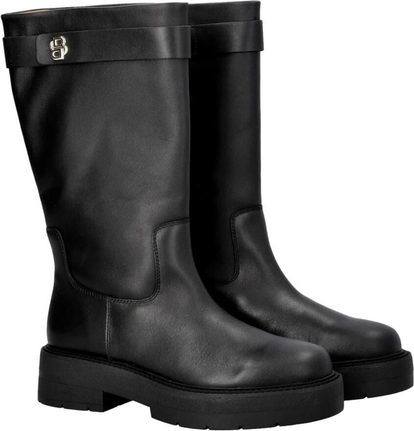 Hugo Boss Double B Monogram Leren Laarzen Zwart Black Dames - Foto 2