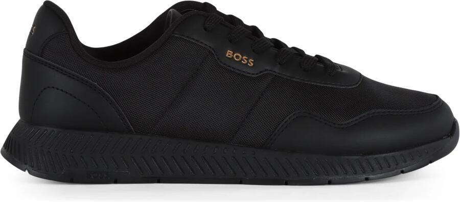 BOSS Lage Sneakers Dames Titanium Runn Textiel Zwart