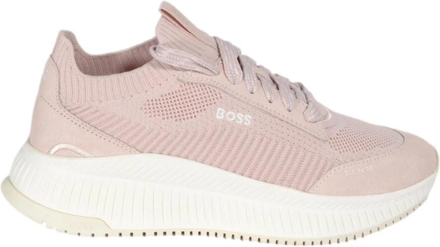 Hugo Gebreide en Suède Sneakers Ttnmevo Slon