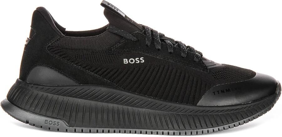 Hugo Boss Sneaker met gebreid bovenwerk en suède details