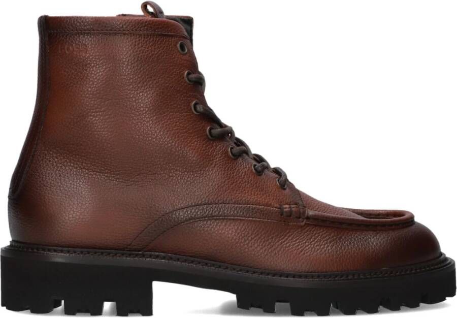 Boss Bruin Leren Heren Enkellaarzen Brown Heren