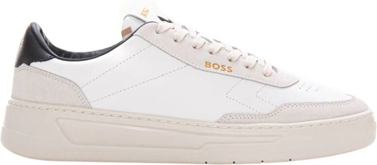 Boss High-Top Sneaker met Suède Details White Heren