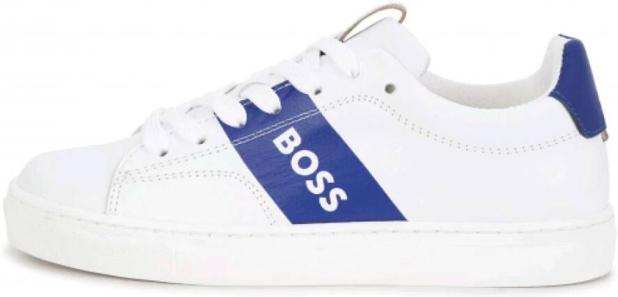 BOSS Kidswear Sneakers met logostreep Wit
