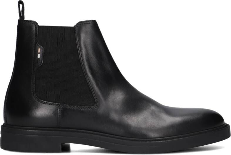 Boss Boots van een mix van leer en textiel met elastische inzetten