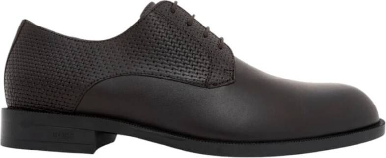 Boss Klassieke leren schoenen met geweven detail