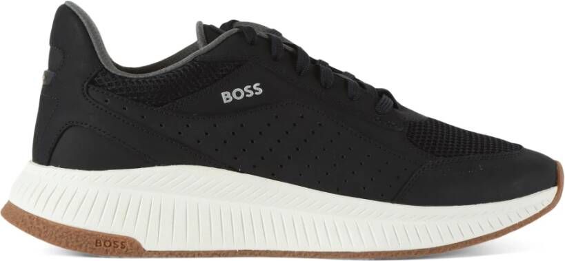 Hugo Boss Hoge stoffen sneakers zwarte kleur Black Heren