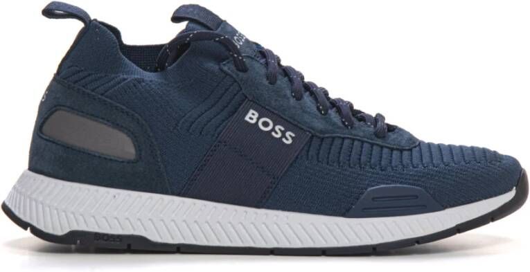 Boss Reflecterende Slip-On Sneaker Blue Heren