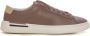 Boss Retro Logo Leder Sneakers met Veters Beige Heren - Thumbnail 1